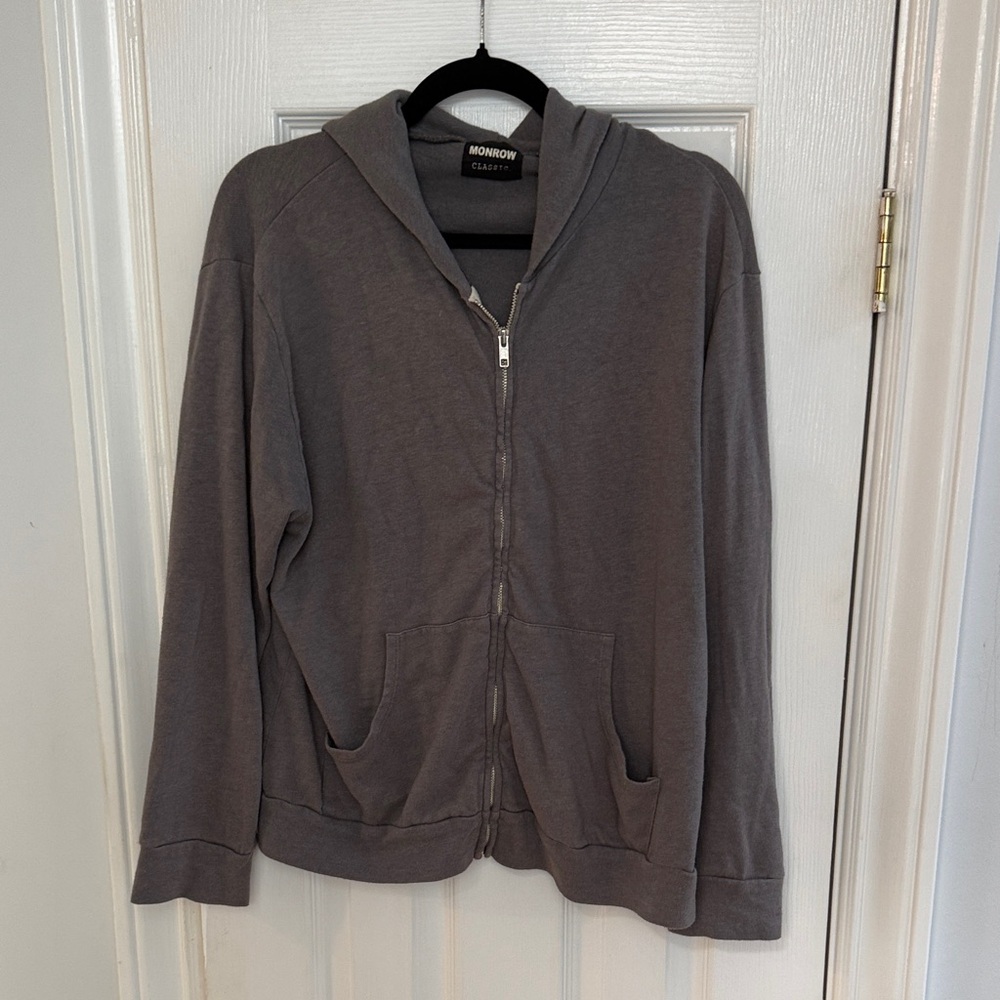 Monrow Classic Heather Gray Hoodie